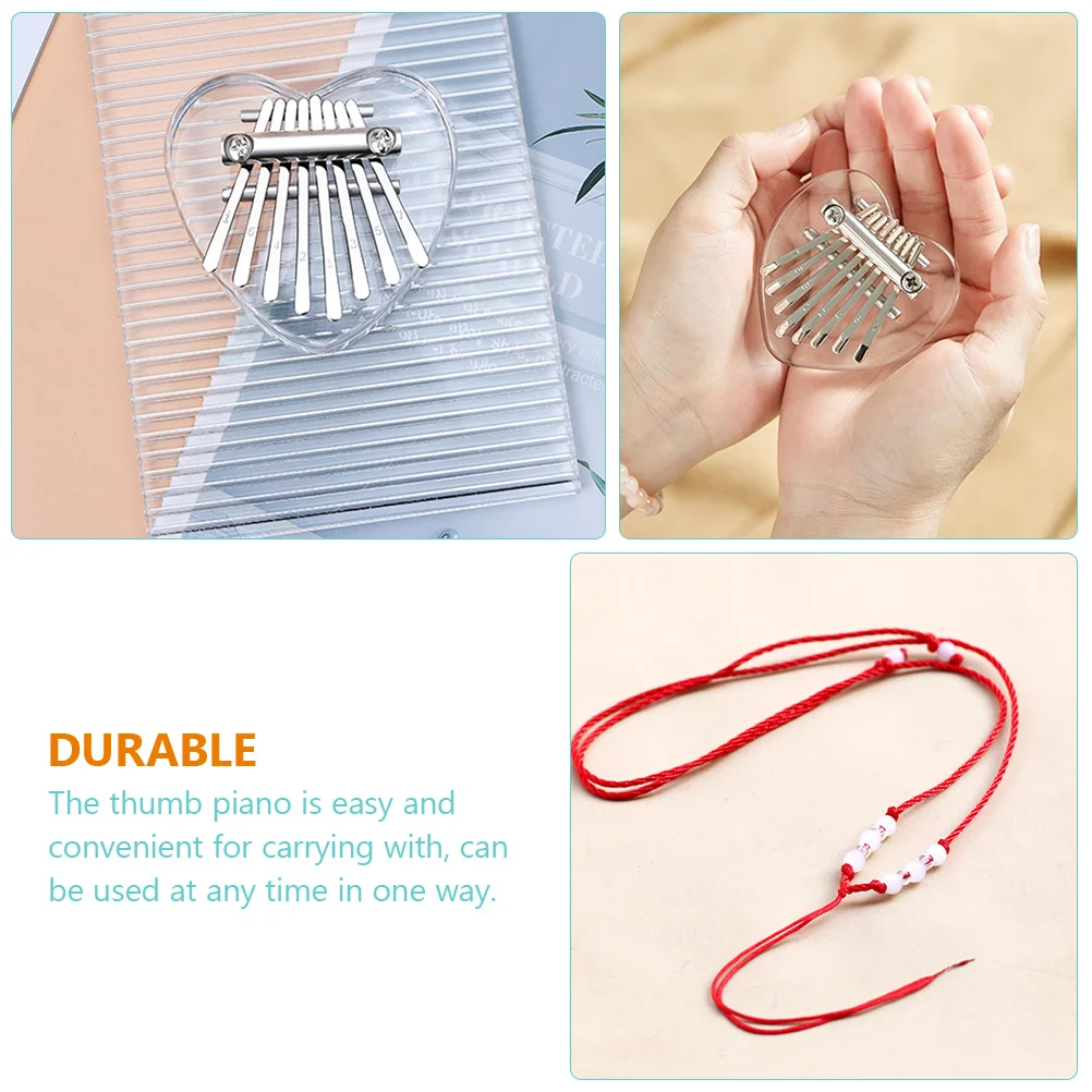 

Mini Heart-shaped Thumb Piano Child Kid Gifts Thumb-piano Clear Acrylic Baby Pianos