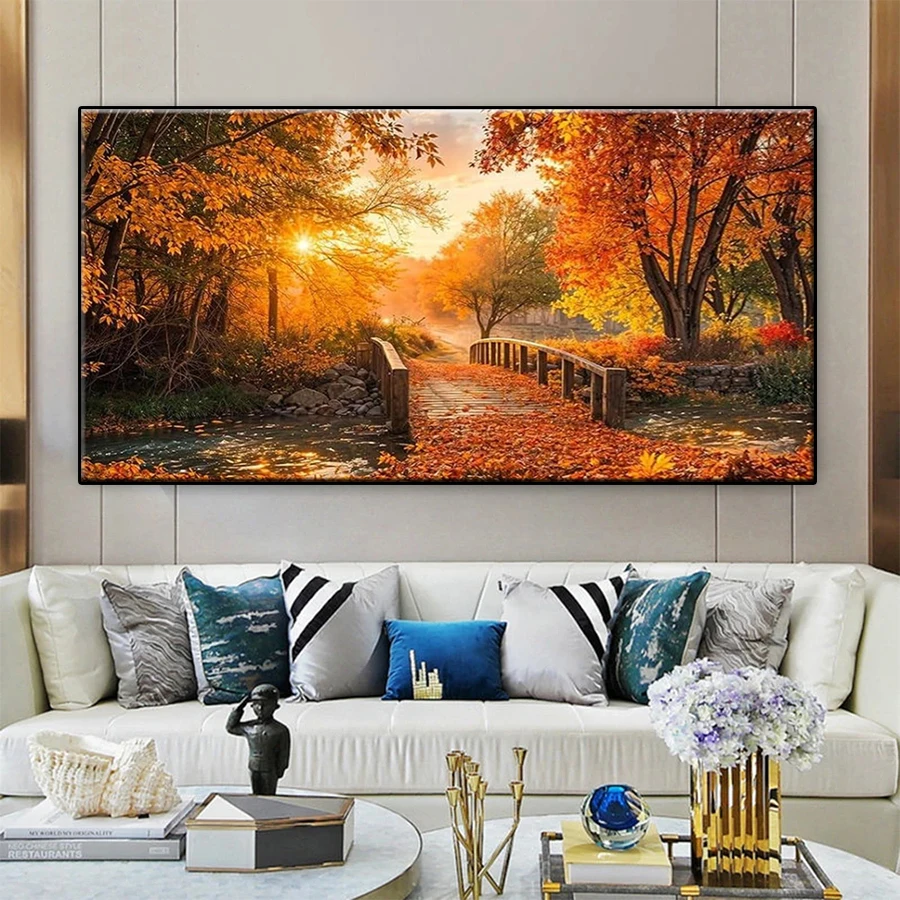 

5D DIY Diamond Embroidery Painting Kit New Sunset Autumn Tree Scenery Mosaic Art Adult Decoration Gift