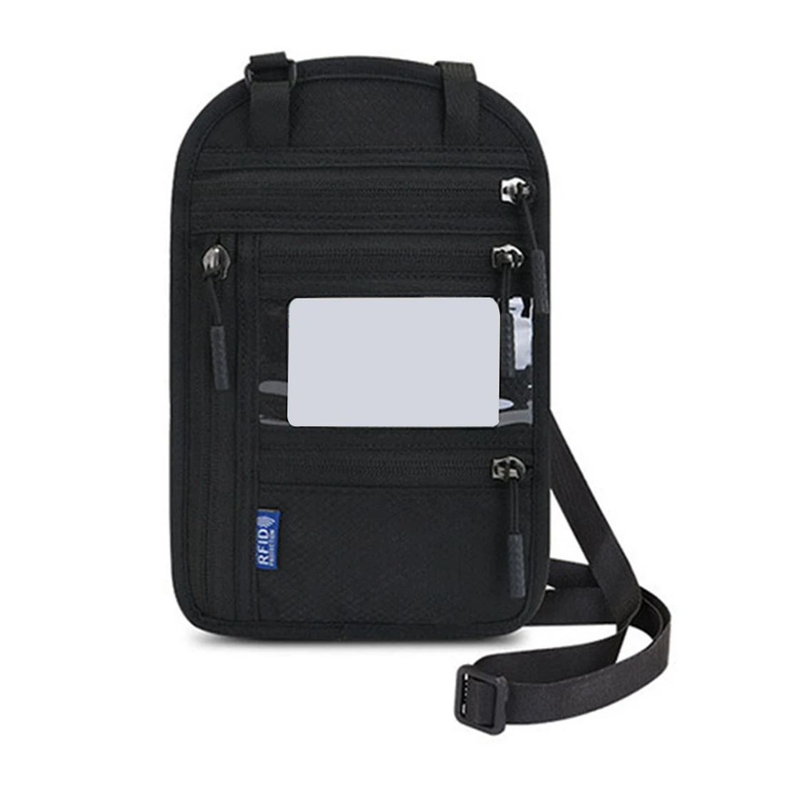 Reishals Portemonnee Zakje Met Rfid-Blokkering Paspoorthoes Houder Document Organizer Kaart Mobiele Telefoon Tas A