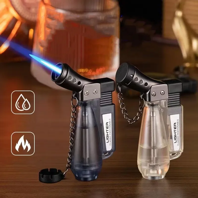 HONEST Large-capacity Straight Jet Torch Lighter Windproof Straight Blue Flame Cigar Lighter Portable Outdoor Lighters Smoking