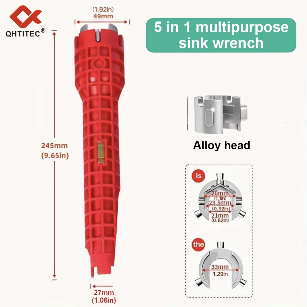 JCD-llave de tubo antideslizante 5 en 1, removedor de tuercas para reparación de fregadero, montaje de grifo de baño, herramienta manual de instalación de plomería