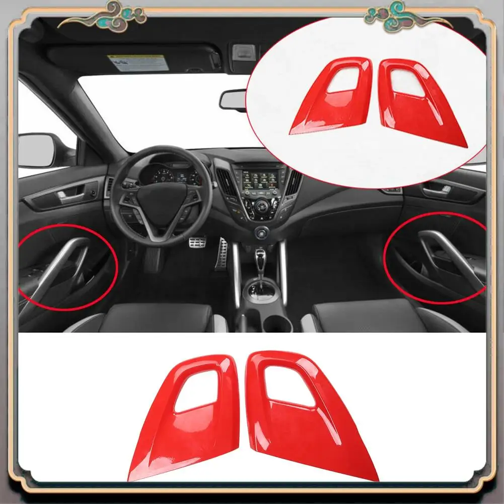 

A73Q-Red Car Interior Door Armrest Pull Handle Protective Cover Trim For Hyundai Veloster 2011-2017 Accessories