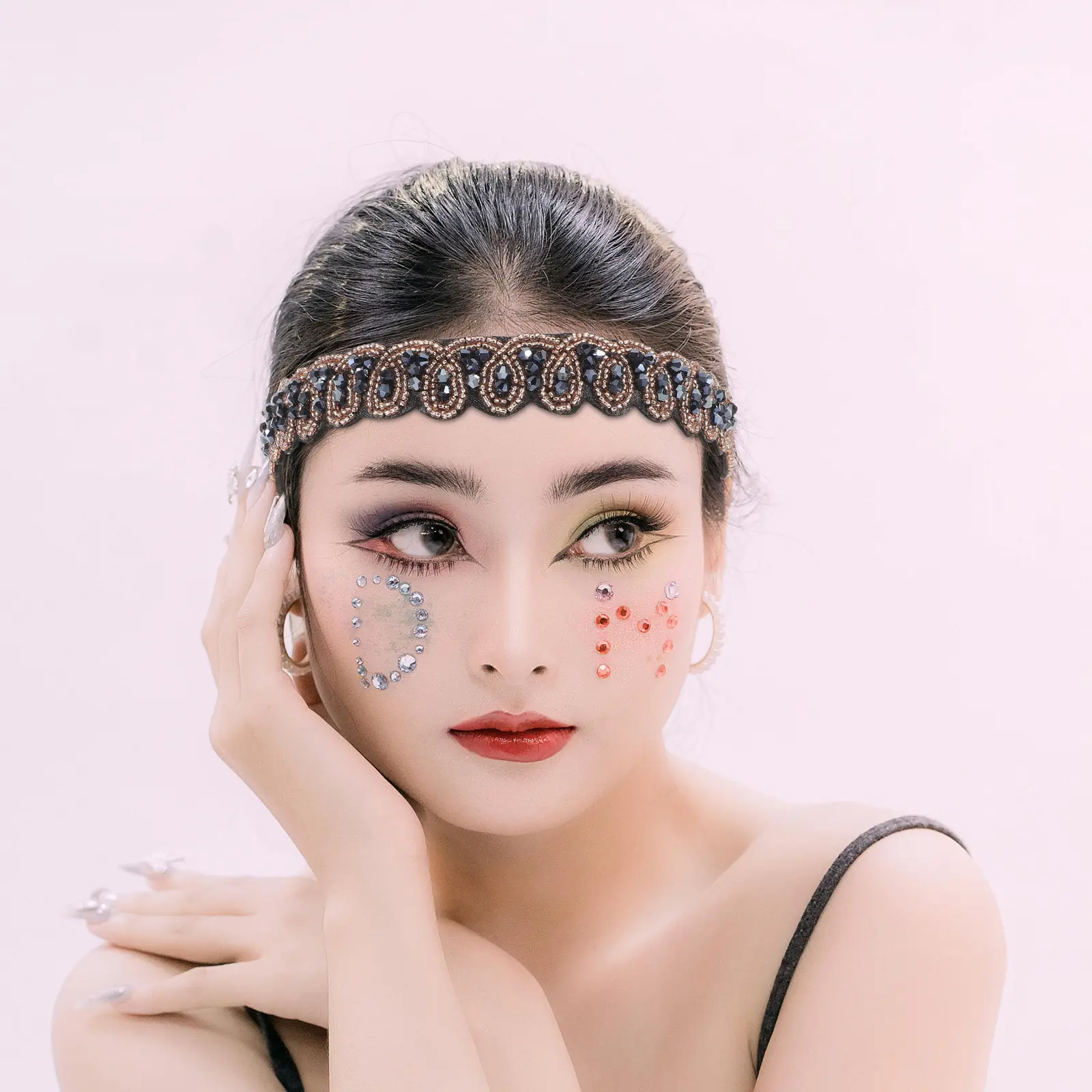 

5 шт. Элегантные эластичные повязки на голову с бисером для женщин, украшенные стразами, блестящие аксессуары для волос, эластичные, для вечеринок, свадеб, торжественных мероприятий