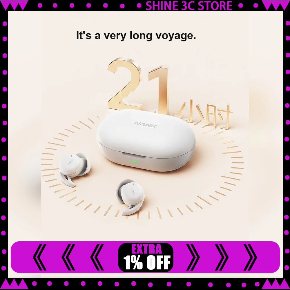 NANK Deep Sleep Side Sleeping Active Noise Cancelling Bluetooth Earbuds for Sleep and Relaxation For Gifts