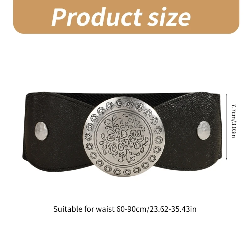 Ceinture élastique florale créative, pour Club Cowgirl, boucle sculpture, K3KF