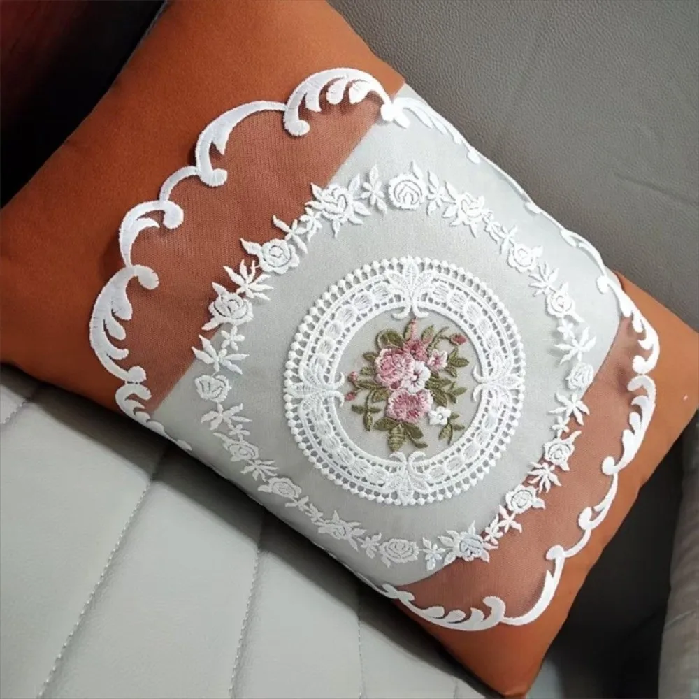 Elegant Lace Trim Embroidered Table Cover White Round Coffee Coaster Hollow Doily Napkin Placemat Dinning Table