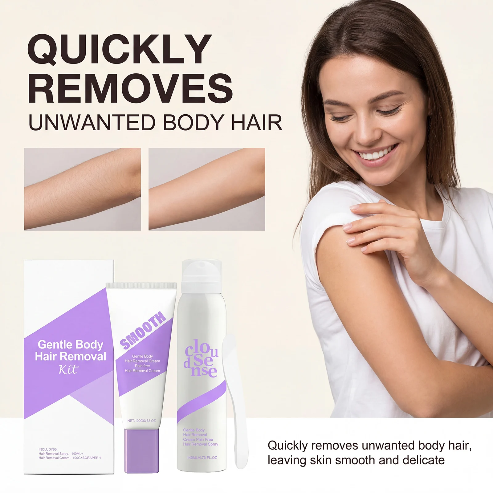 kit-de-remocao-de-pelos-corporais-spray-de-140ml-creme-de-100g-com-espatula-removedor-de-pelos-indolor-para-bracos-pernas-e-Area-das-axilas-sem-irritacao