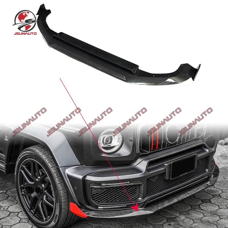 

For Mercedes-Benz G Class W464 G900 Rocket Style Dry Carbon Front Lip Trims Front Bumper Guard Diffuser Facelift Kit