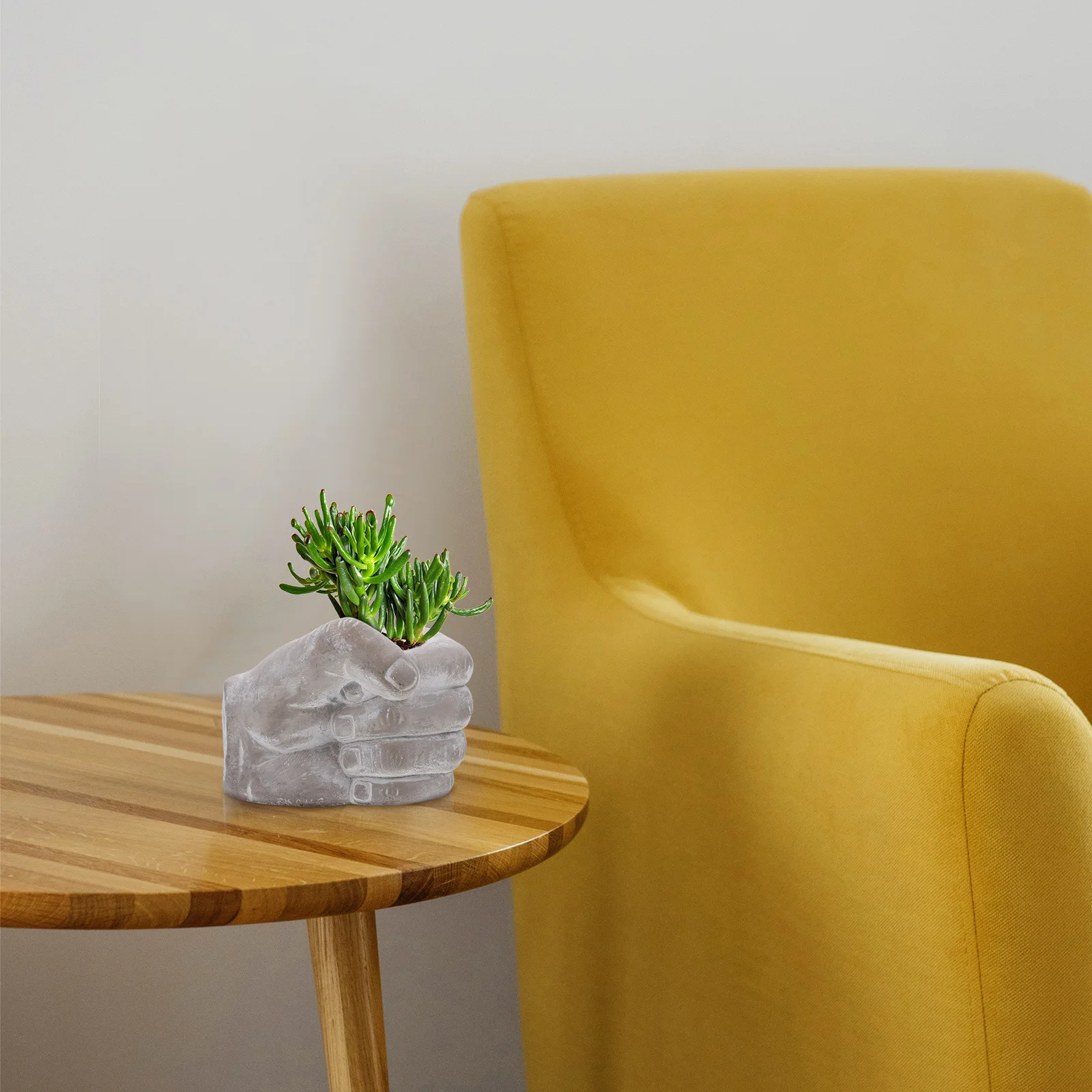 

Creative Imitation Fist Shaped Cement Plant Pot Simple Design Smooth Surface Indoor Garden Decoration Cement Flowerpot