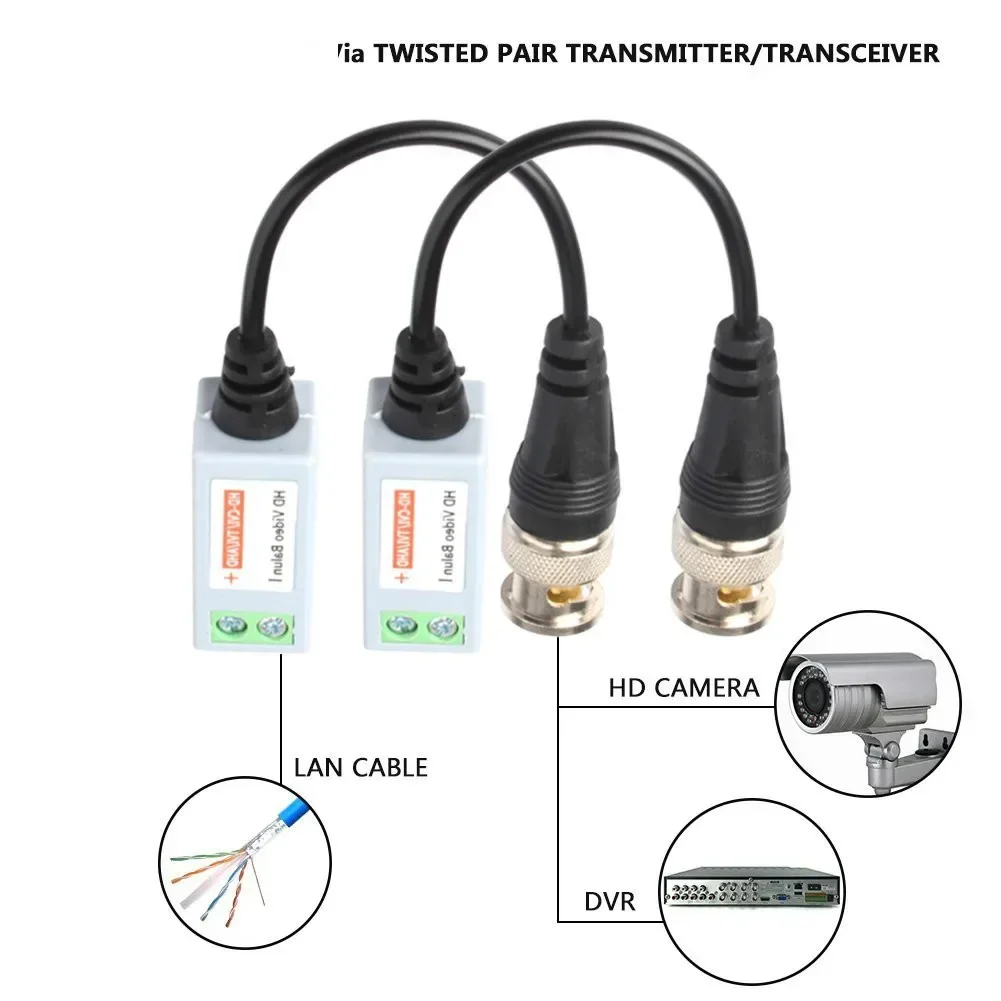 Пассивная камера видеонаблюдения Video Balun BNC коннектор коаксиальный кабель адаптер для систем видеонаблюдения аналоговых камер DVR