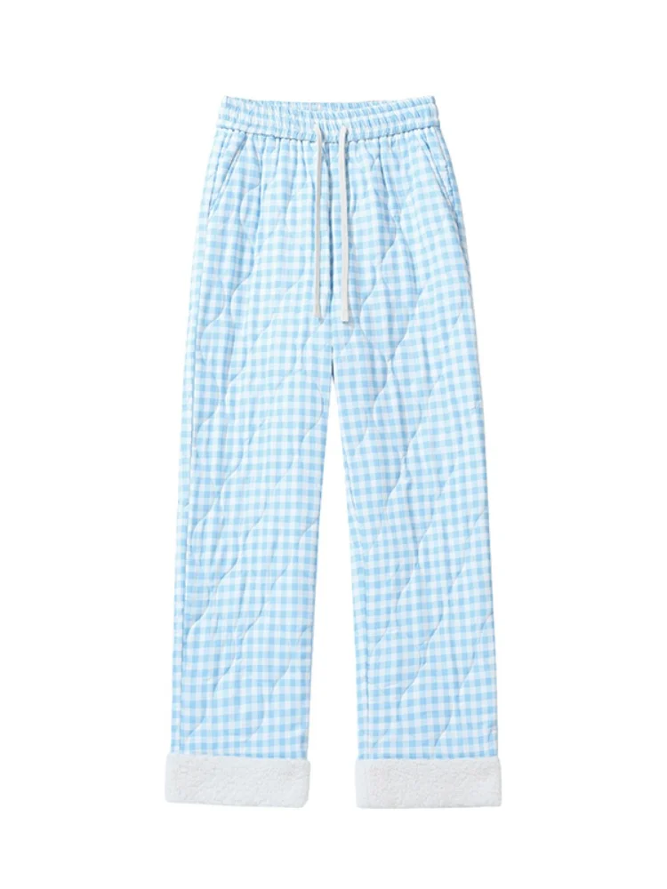 Thiened Fce Lamb Fur Cotton Pants Men's Winter Casual Long Trousers Windproof Warm below 40 Deees Cold Resistant Outdo...