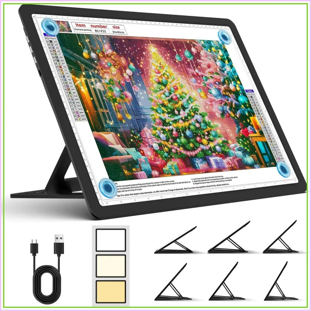 5100 Lux Magnetic Light Pad with Side Buttons, 5000mAH Battery, Wireless Light Box for Tracing, LED Light Table for Sketching