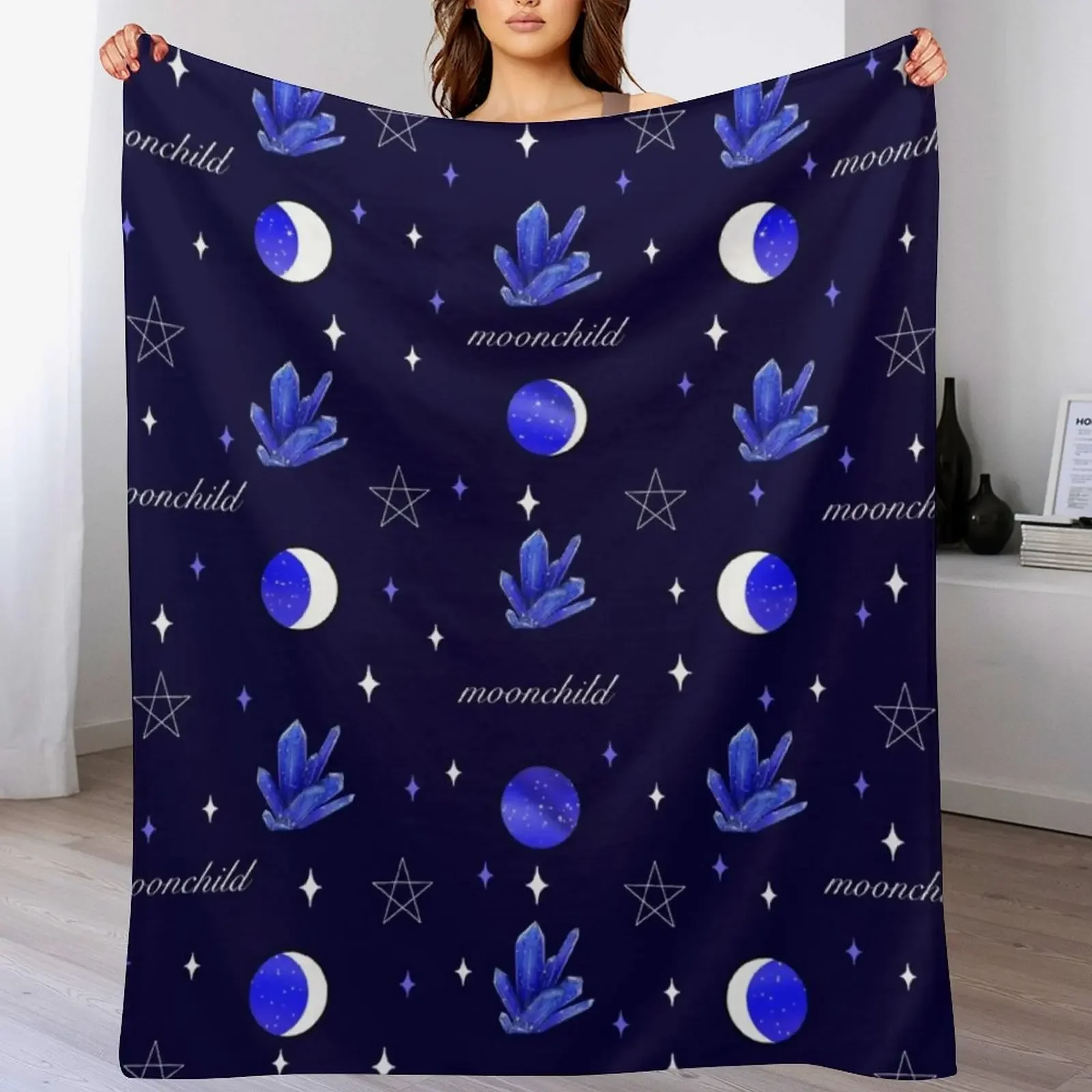 

Moonchild Throw Blanket Travel Blankets For Sofas Bed Fashionable Retros Blankets