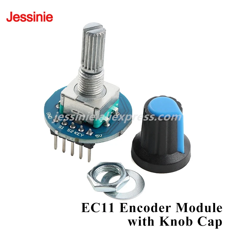 5pcs/1pc EC11 Encoder Module with Knob Cap 360 Degree Encoder Module Potentiometer Digital Pulse Output