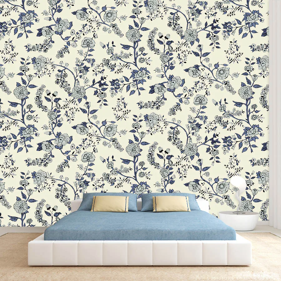 15+ Botanical Vintage HD Floral Branch Pattern Mural Decor,Self Adhesive Optional,Wallpapers for Living Room TV Walls Renovation