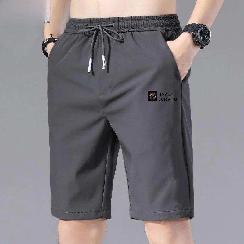 

Мужские летние новые повседневные брюки из ледяного шелка Qui Dry, уличная одежда, дышащие брюки из пяти частей, сценарии бега из полиэфирного волокна