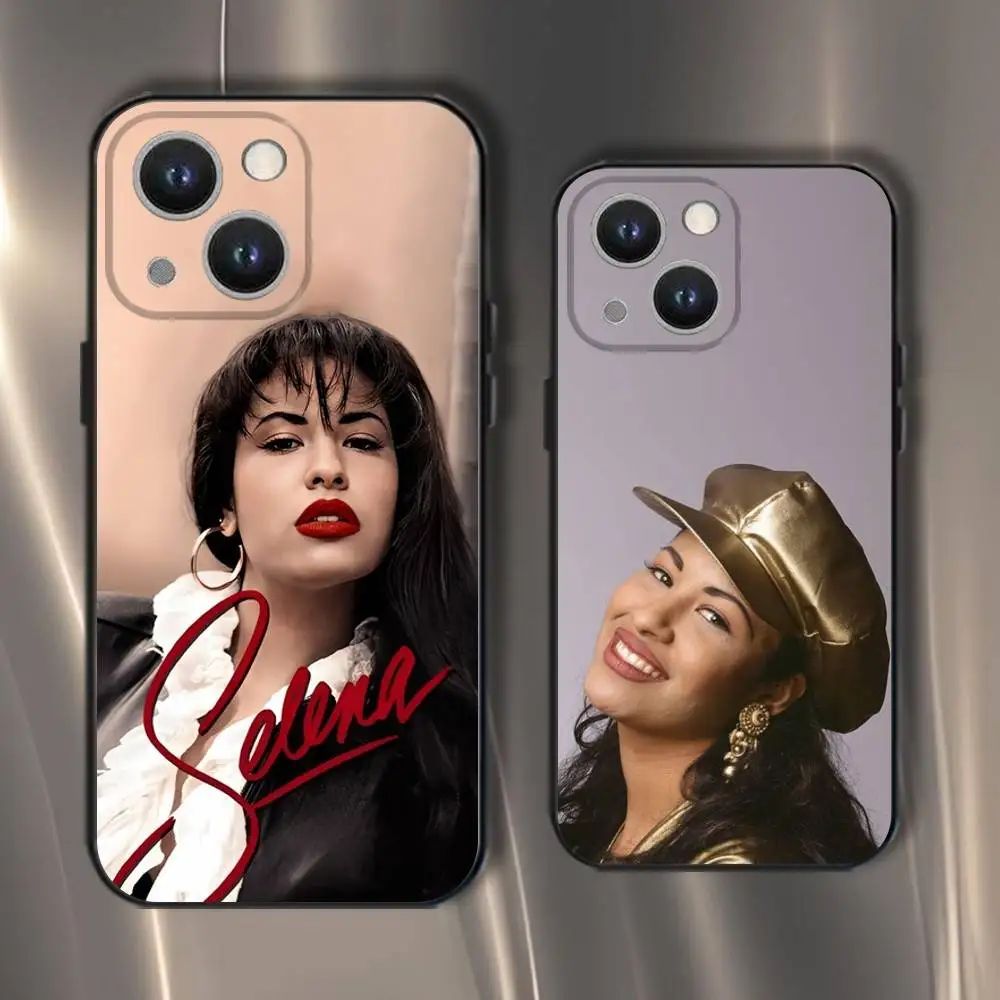 

S-Selena Quintanilla Singer Phone Case For iPhone 16,15,14,13,12,11,Pro,XS,Max,XR,Plus,E,SE4,Mini Black Soft Cover