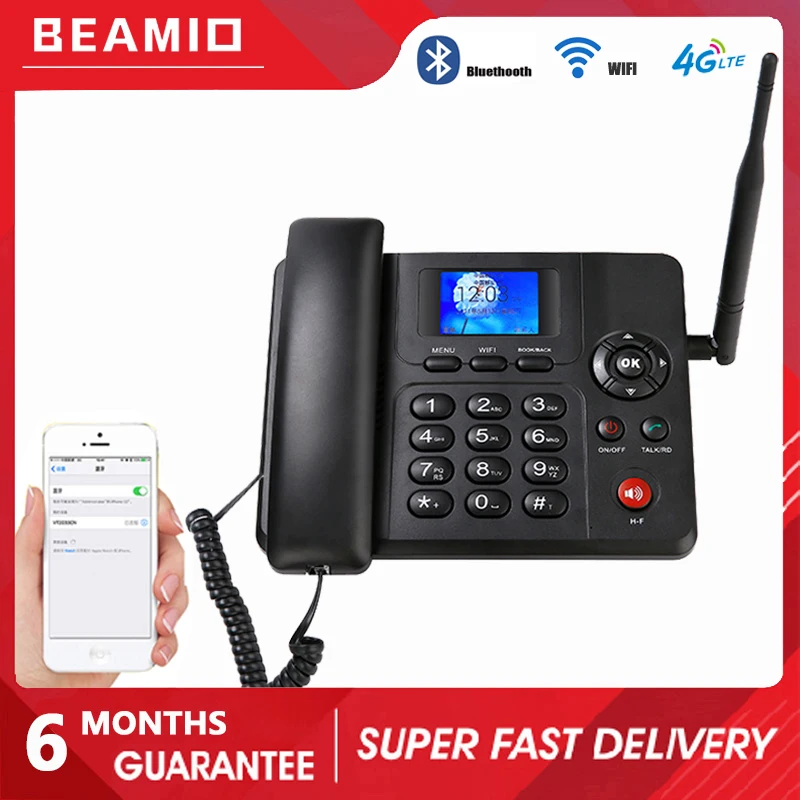 3G 4G WIFI Bluetooth Wireless Telephone With Multi Language Dual SIM Card Color Screen Phone For Home Office Desktop