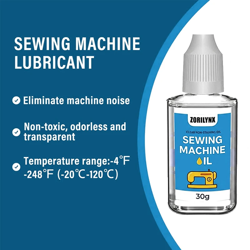 Premium Sewing Machine Oil Clear Non-Staining Lubricant for Home and Industrial Sewing Equipment Maintenance - ZORILYNX