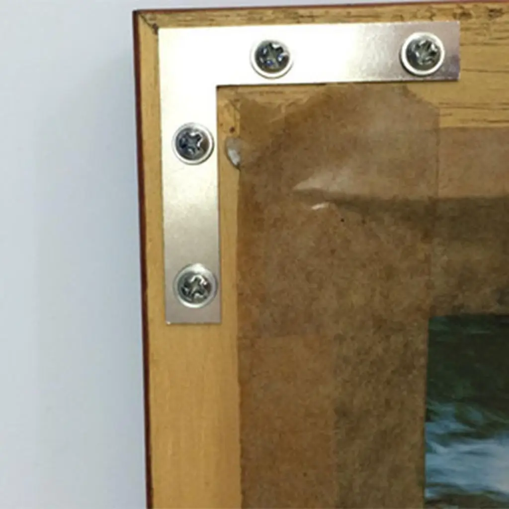 DIY Canvas Art Frame Steel L Shape Angle Plate Corner Bracket Flat Mending Plate for Custom 50x70cm Frames