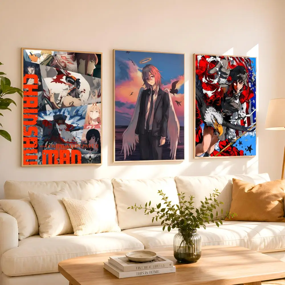 Anime C-Chainsaw M-Man Poster 1PC HD Matte Peel And Stick Wall Decor For Bedroom Living Room Dorm Office