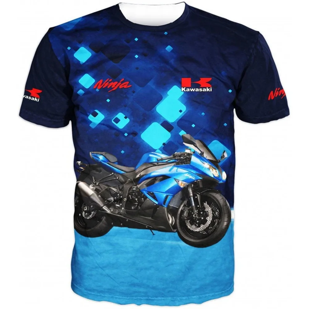 

Kawasaki Summer Outdoor Sports Fashion Quick drying Breathable Motorcycle 3D Printed T-shirt Thin Sports Comfortable T-shirt