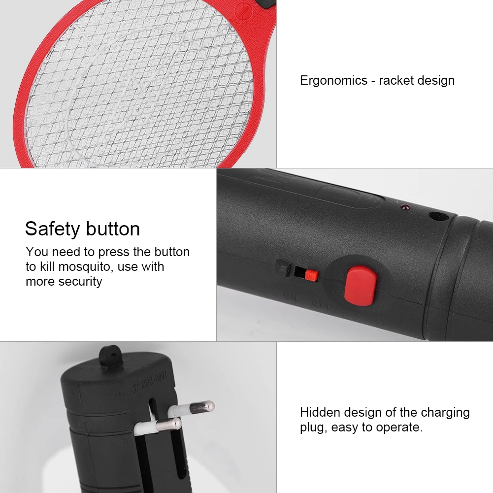 Matamoscas eléctrico, lámpara antimosquitos, matamoscas eléctrico de rejilla ancha con batería para uso diario en casa