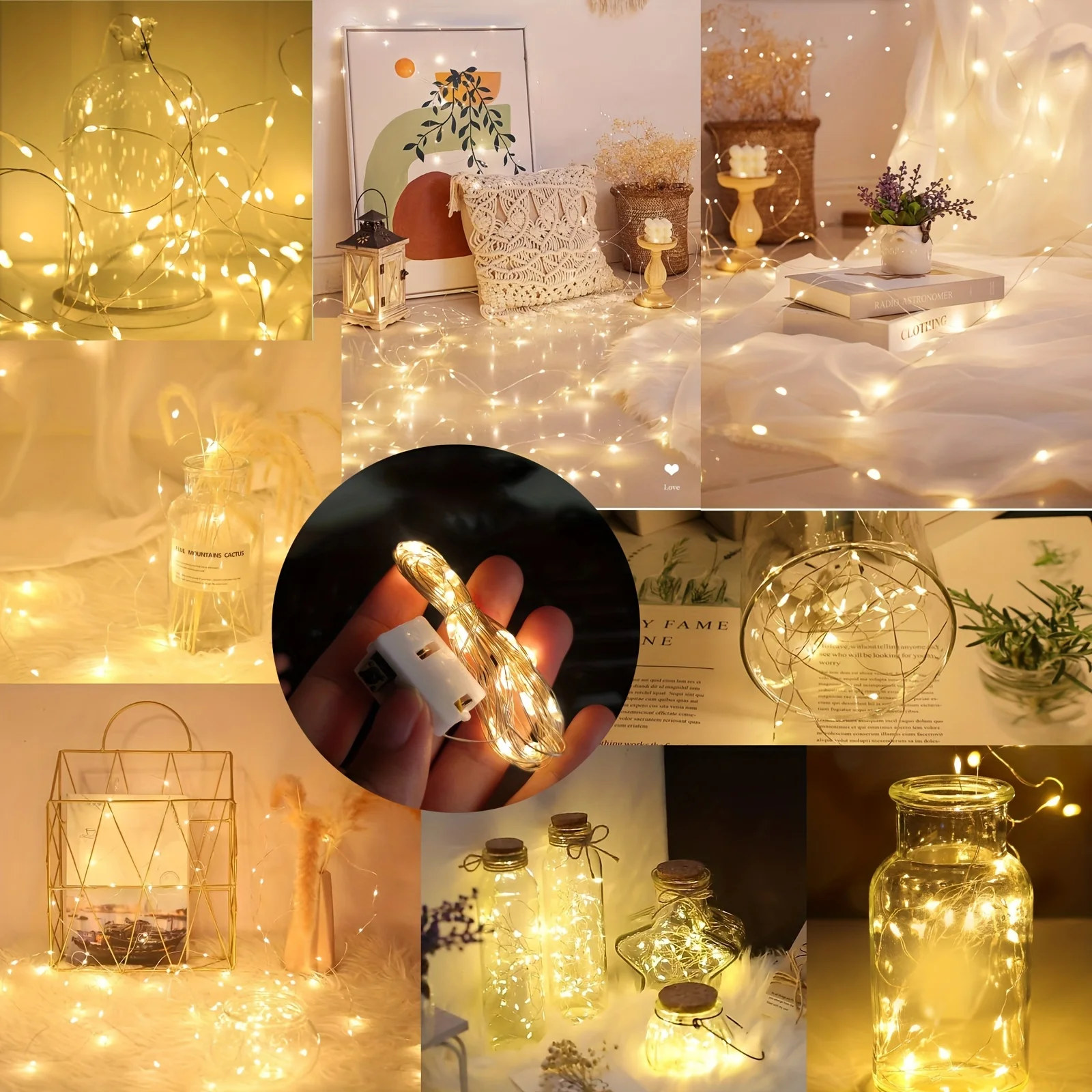 20Pcs LED String Lights 8 Colors Waterproof Colored Battery Powered Fairy Lights For Christmas Outdoor Bedroom Festival Decor