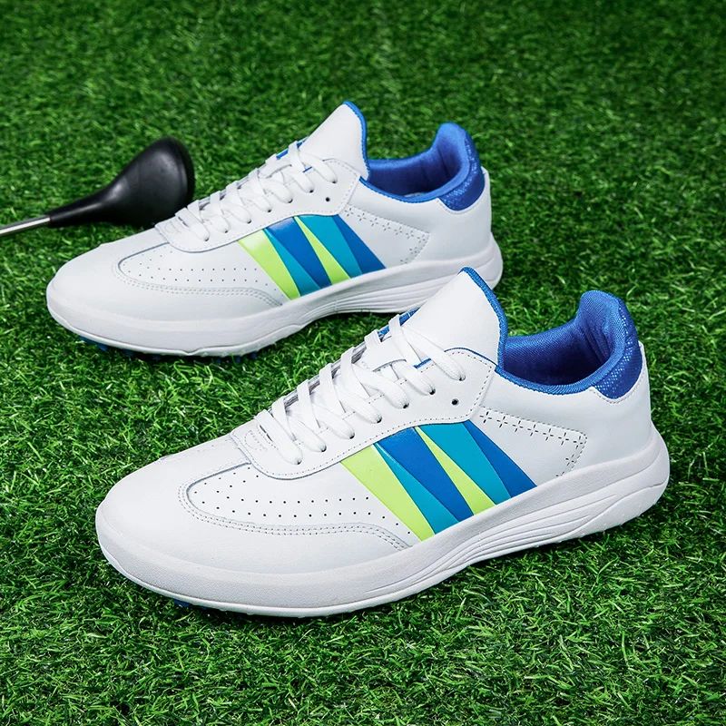

2025 удобная обувь для гольфа, мужская уличная нескользящая обувь для гольфа, роскошная спортивная прогулочная обувь, тренировочные кроссовки для гольфа с быстрой шнуровкой
