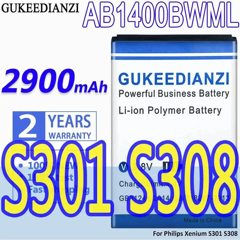 

AB1400BWML для Philips Xenium S301 S308 Beeline Smart 3 Ab1400bwml 2900 мАч стабильный аккумулятор для мобильного телефона