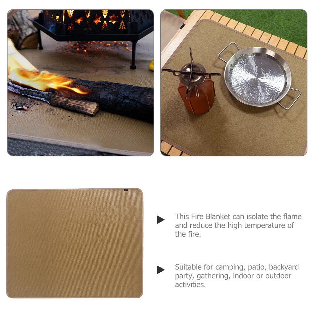 

Fire Resistant Blanket Camping Insulation Fireproof Mat Portable Retardant Blankets Pad