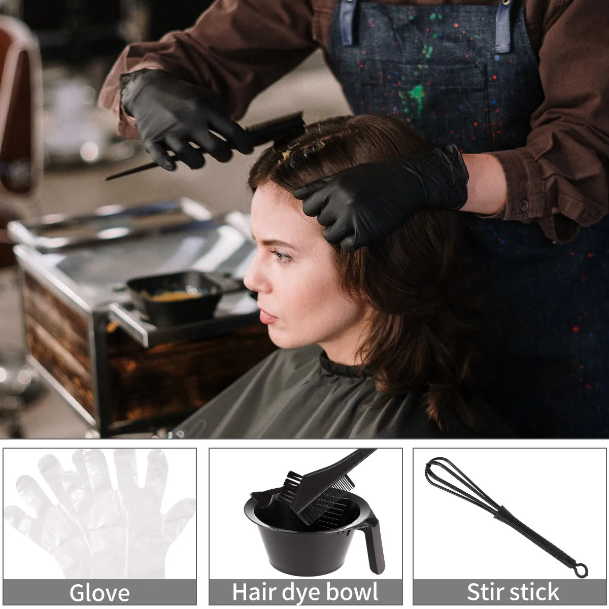 Hair Salon Dye Cape Kit Clips Barber Accessories Dyeing Tool Accessory Hairdressing Ear Cover