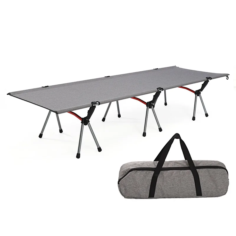 

Folding Camping Bed, Lightweight Portable Beach Travel Bed, 2-in-1 Height Adjustable, Outdoor Relaxation Nap Bed