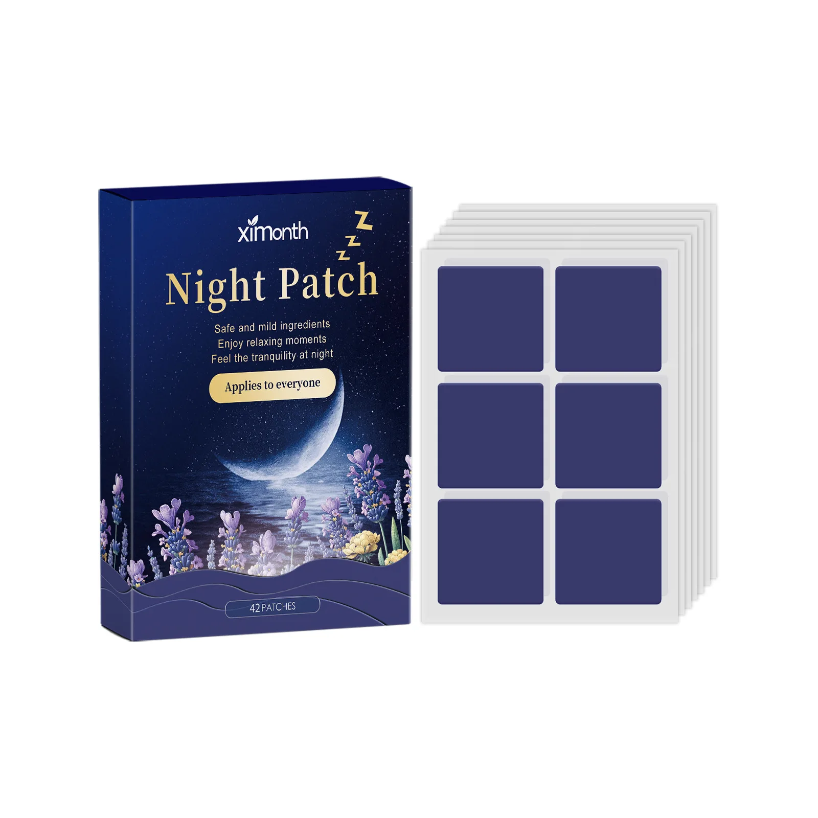 Lavender Sleepless Patch Insomnia Treatment Relieve Anxiety Neurasthenia Decompression Brain Relaxation Promote Sleep Aid Patch