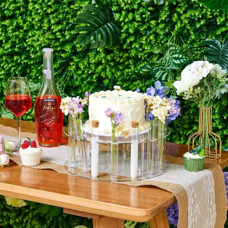 Acrylic Cake Display Board Round Cake Stand 30cm Wedding Party DIY Flower Crown Decoration Dessert Trays Clear Cake Stand Tools