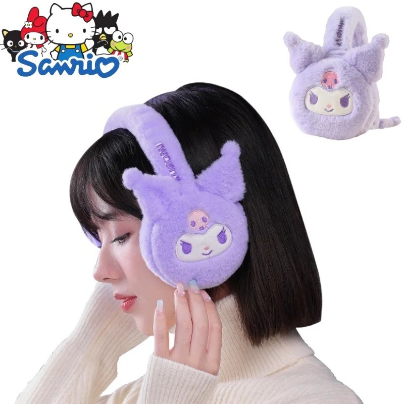 

MINISO Sanrio теплые наушники с рисунком Куроми, складные утолщенные флисовые антифризные наушники, модные и простые подарки для девочек