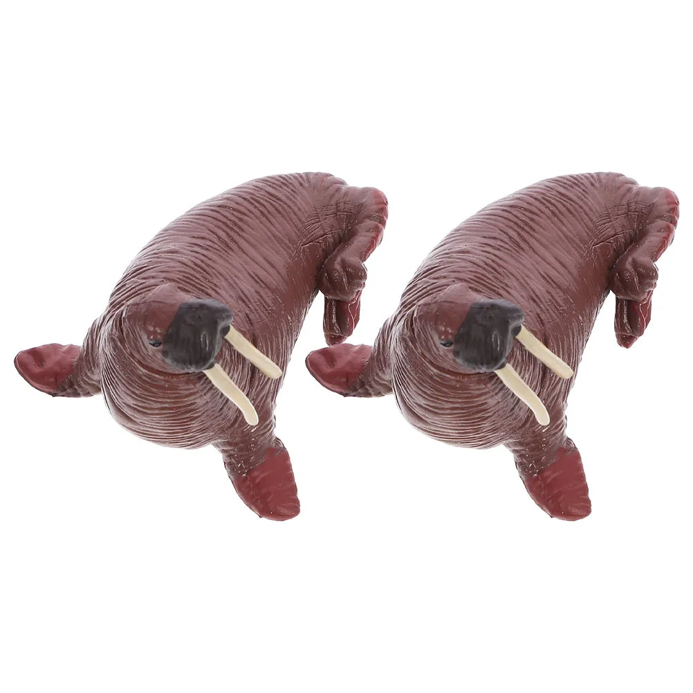 

2Pcs Simulation Resin Walrus Sea Animal Decoration Realistic Mini Desktop Ornament Marine Animal Educational Cognitive Display
