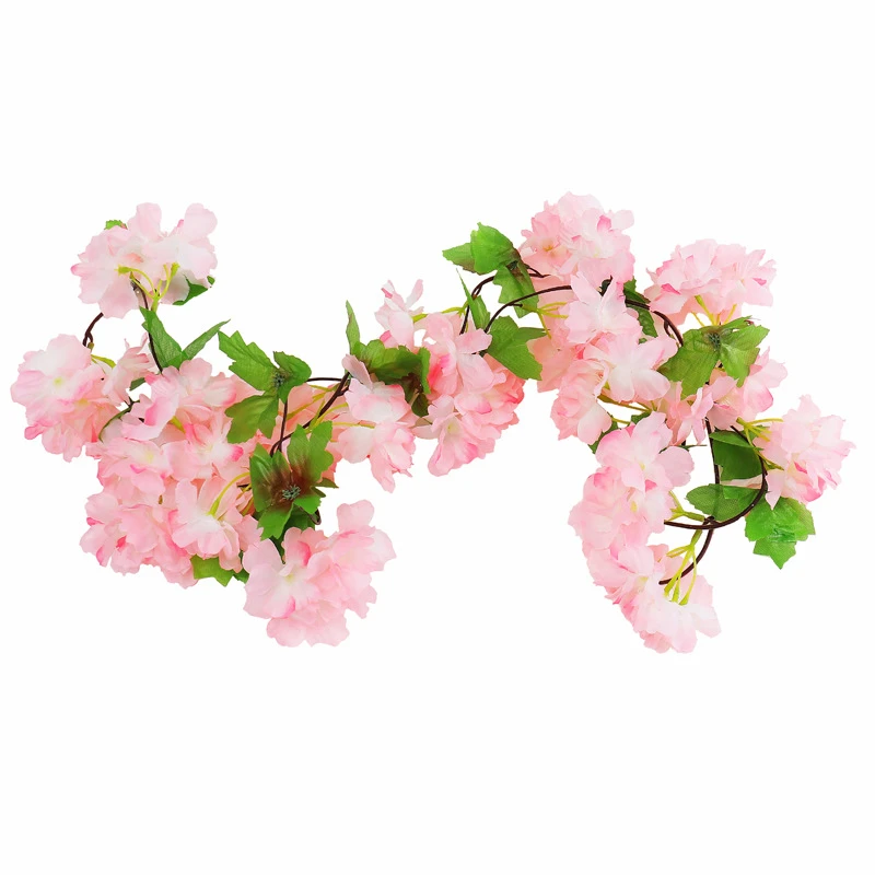 Künstliche Blumen 220 cm Kirschblüten-Ranke Garten- und Heimdekoration Tischdeko-Accessoires Hochzeits-Efeu-Girlande Bogen für Innen- und Außenbereich – Detail 6