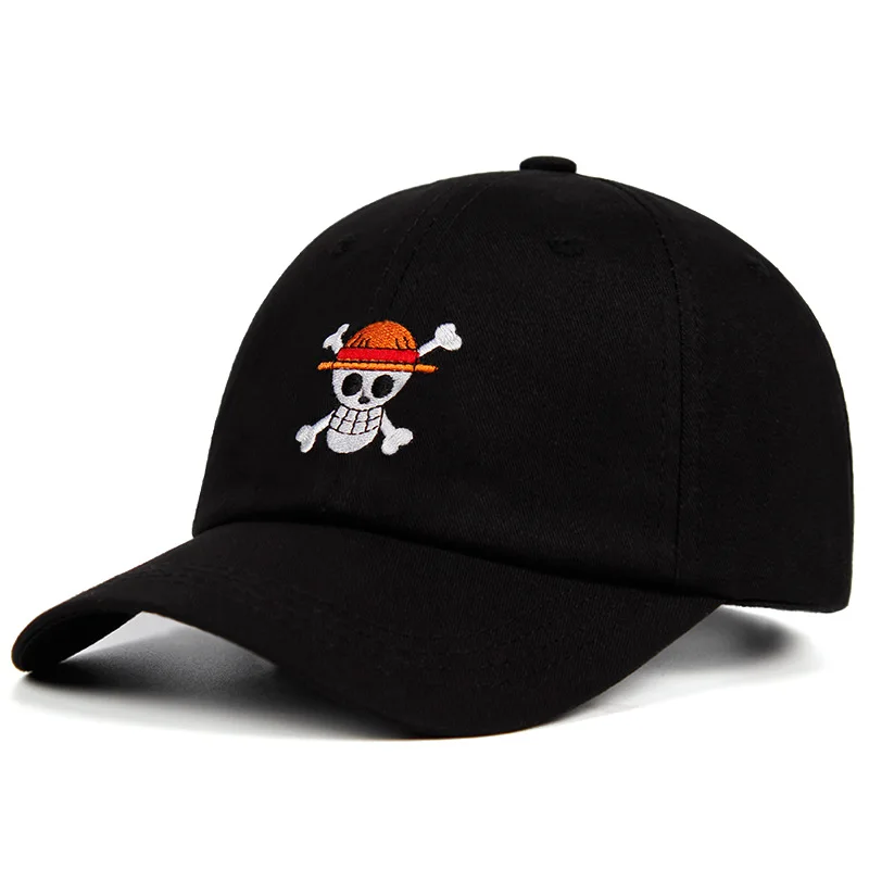 Embroidered Baseball Cap Skull Cotton Cap Hip Hop Casual Soft Top Hat Outdoor Sports Fishing Visor