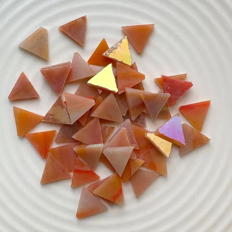 

50g taobao Triangle Translucent Mica Mosaic Tiles Colorful Glass Tile DIY Mosaic Making for Craft Arts Accessories 180