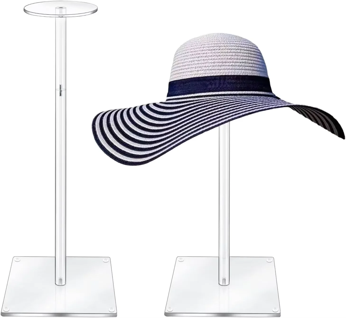 20pcs 2 Pack Acrylic Display Jewellery Hat Stand Wig Display Stand Acrylic Riser for Baseball Cap Jewelry Display