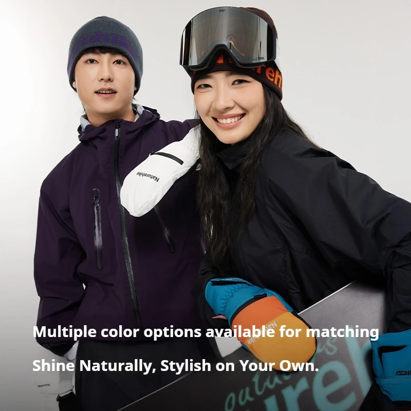 Naturehike 2025 Webbing Ski Warm Gloves Windproof Temperature-locking Wrist with Shock Absorption Waterproof Touchscreen Gloves