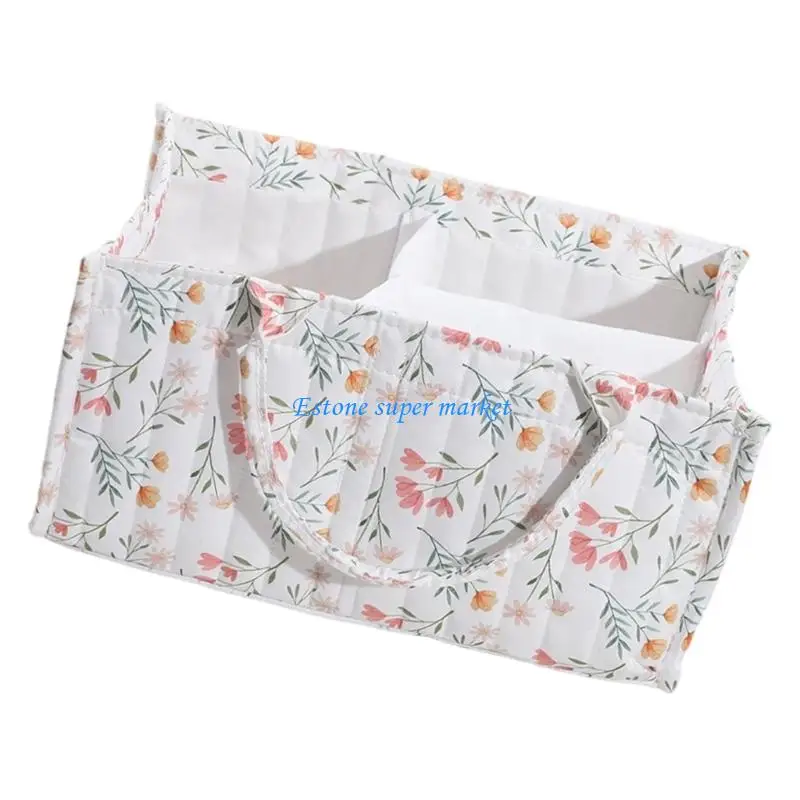 090B منظم حفاضات قطني متعدد الأغراض مع حامل ملابس أطفال بتصميم قابل للطي