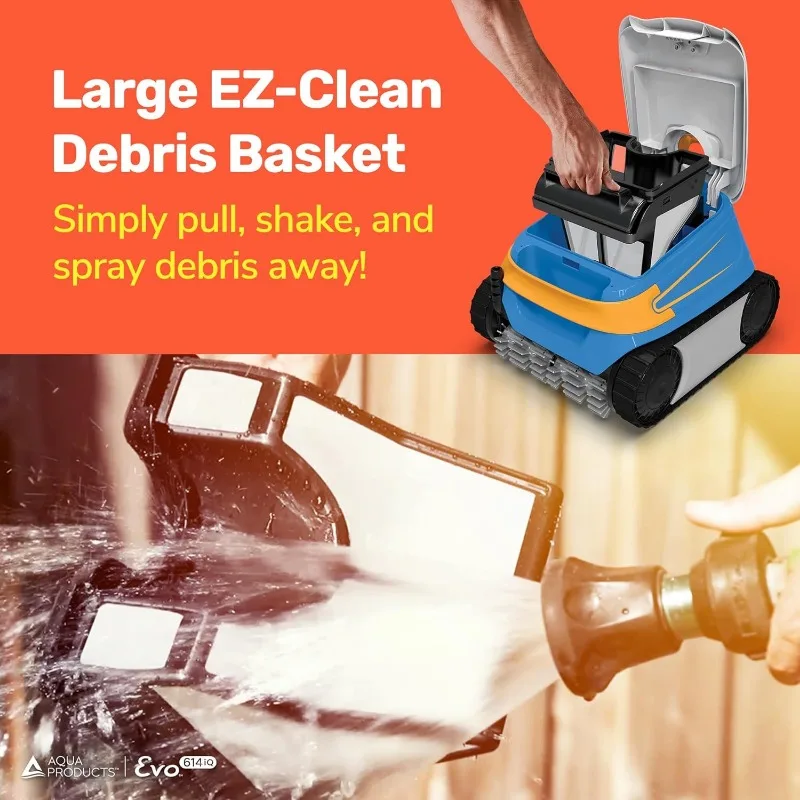 Aqua Products Evo614iQ Robotic Pool Cleaner, Automatic Vacuum for Inground Pools with 60ft Swivel Cable, Smart App