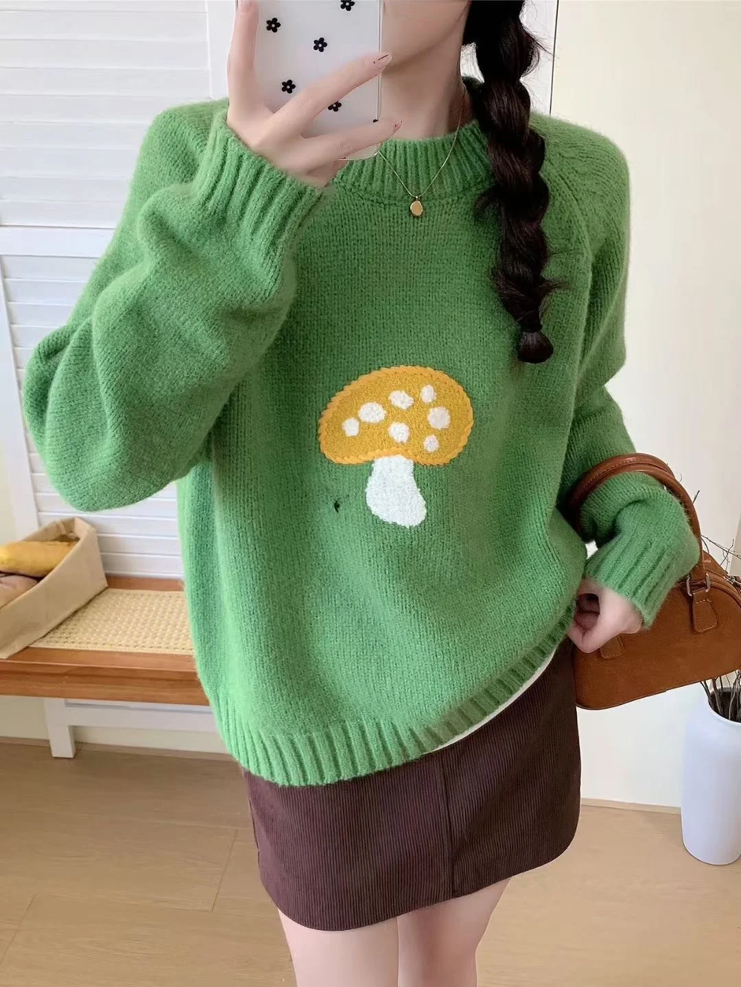 الأزرق الكرتون التطريز Thiened هوديي المرأة الخريف الشتاء جديد Sle الراقية تنوعا محبوك سترة تخفيف غير رسمي