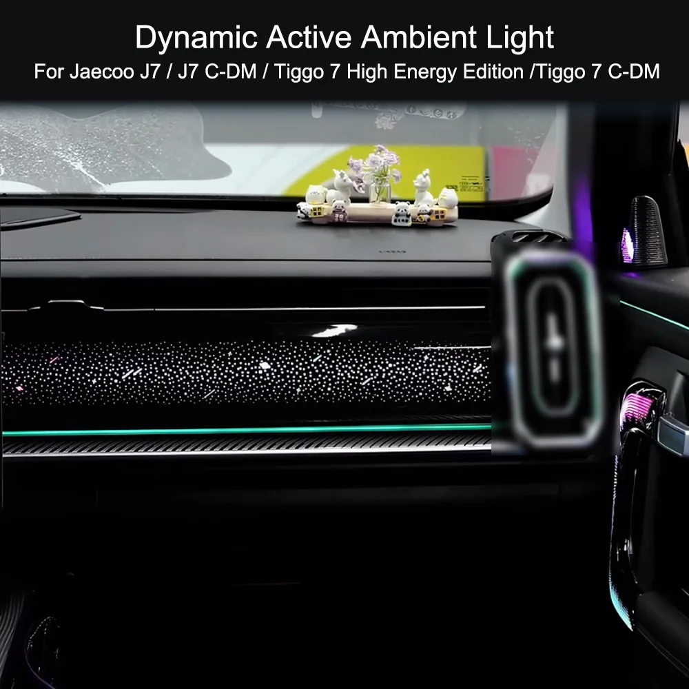 Dynamic Active Ambient Lighting For Jaecoo J7 / J7 C-DM / Tiggo 7 High Energy Edition / 7 C-DM 2023-2025 Interior Mouldings