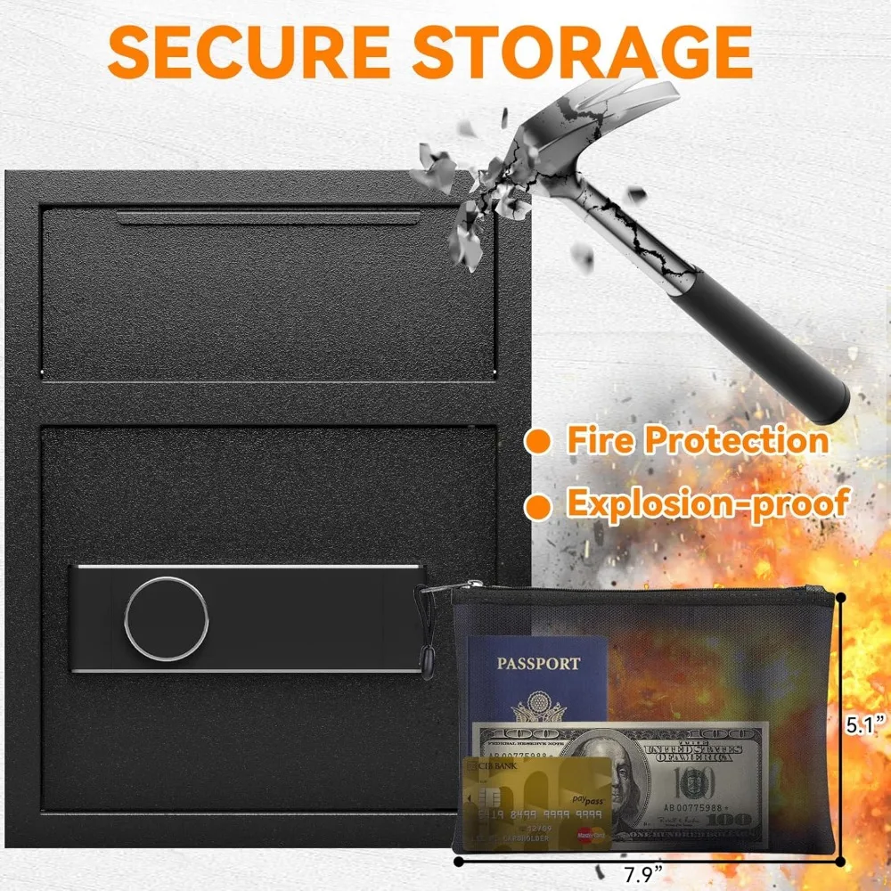 18 Cubic Feet Digital Combination Fireproof Safe with Front Drop Slot and Anti-Fishing Feature