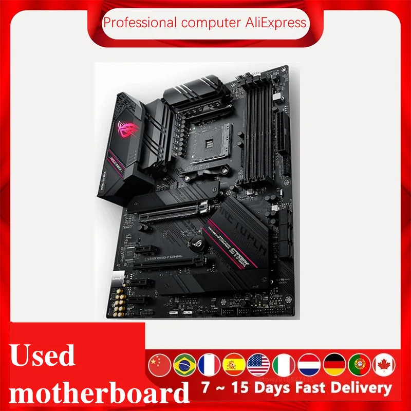 Used  For ASUS ROG STRIX B550-F GAMING Motherboard Socket AM4 For AMD B550 Original Desktop PCI-E 4.0 m.2 Mainboard