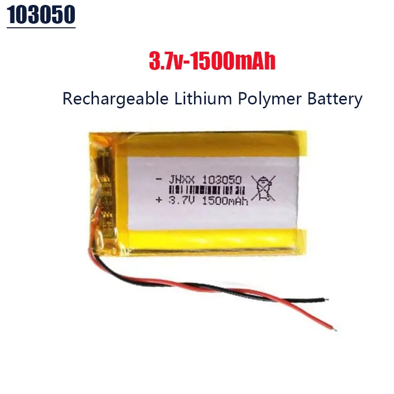 New103050 3.7V 1500mAh Lithium Polymer Rechargeable Battery Suitable for Beauty Devices Shavers Speakers PAD GPS DVD Recorders