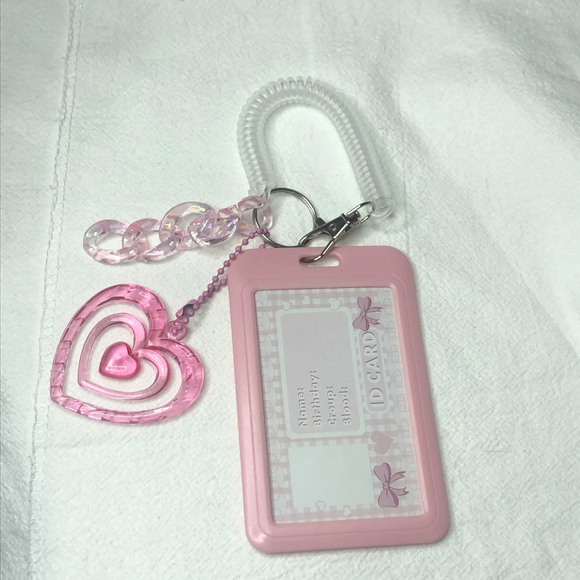 High-looking Glitter Powder Love Cloud Gradient Gu Card Keychain Bus Card Student ID Card Holder
